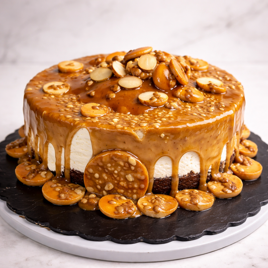 Бутикова торта „Карамел и белгийски шоколад“
Перфектна за рожден ден или специален повод.